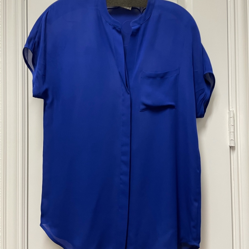 Vince Shortsleeve Silk Tunic Top